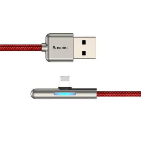Кабель USB BASEUS Iridescent Lamp, USB - Lightning, 2.4А, 1 м, красный, игровой - 3