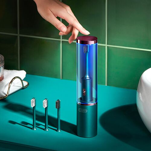 Электрическая зубная щетка со стерилизатором T-FLASH UV Disinfection Sonic Electric Toothbrush Q-05 (Green) - 4