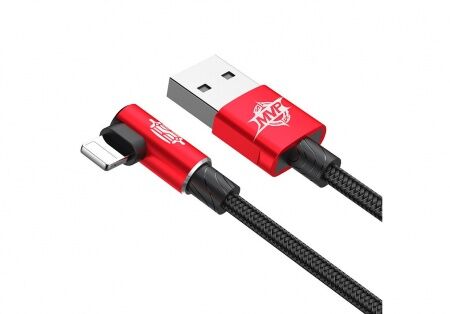 Кабель USB BASEUS MVP Elbow Type, USB - Lightning, 2А, 1 м, красный, угловой - 5