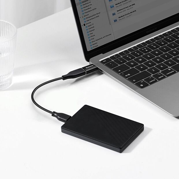 Переходник BASEUS Ingenuity Series Mini OTG, Type-C - USB-A 3.1 (черный) (ZJJQ000001) - 6