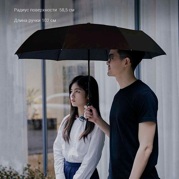Зонт KongGu Auto Folding Umbrella WD1 (Black/Черный) - 4