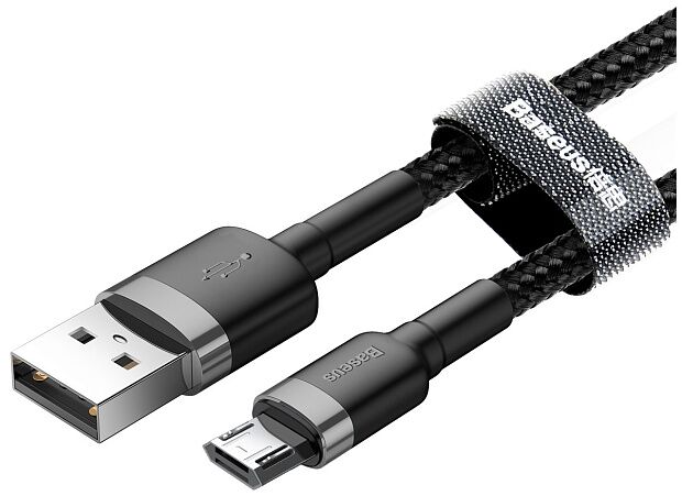 Кабель Baseus Cafule Cable USB For Micro 2.4A 1m CAMKLF-B91 (Black/Черный) - 4