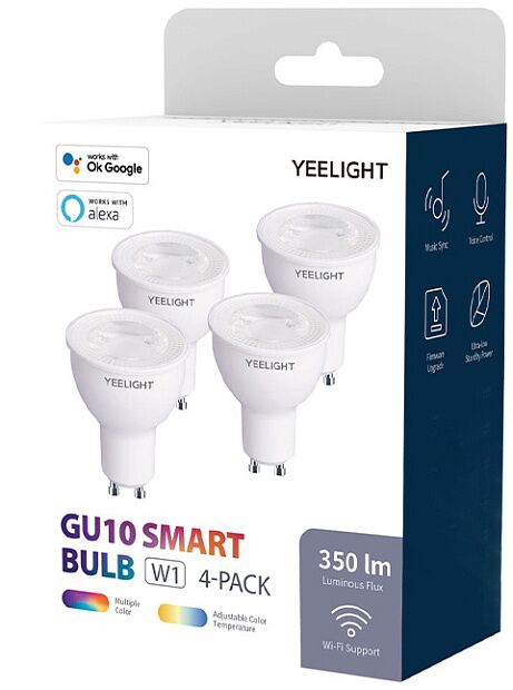 Лампа светодиодная Yeelight Smart Bulb W1 (GU10) (YLDP004-A) (4 шт) (Multicolor) - 8