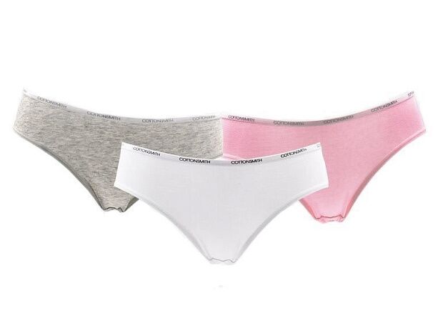 Женские трусы Cottonsmith Mini Window Dry Underwear 3 шт. Размер XL (Gray/White/Pink) 